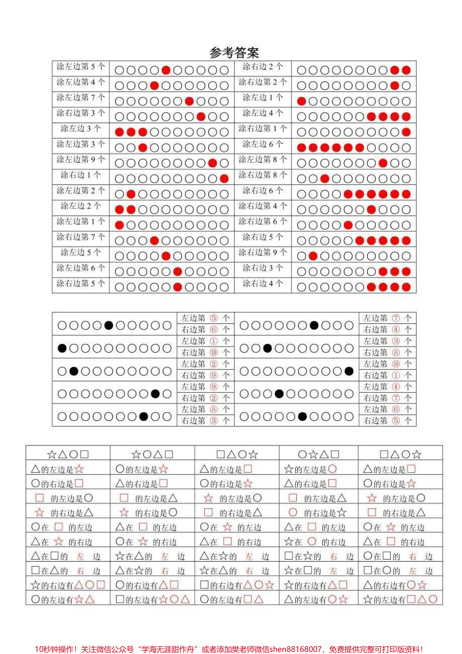 一年级上册数学-----专项练习一年级上册方向和位置专项练习_复习题填空专项练习_复习题电子版_可打印_小学数学___一年级数学_数学思维__一年级__幼小衔接