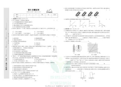 中华题王八年级下册物理人教版测试卷
